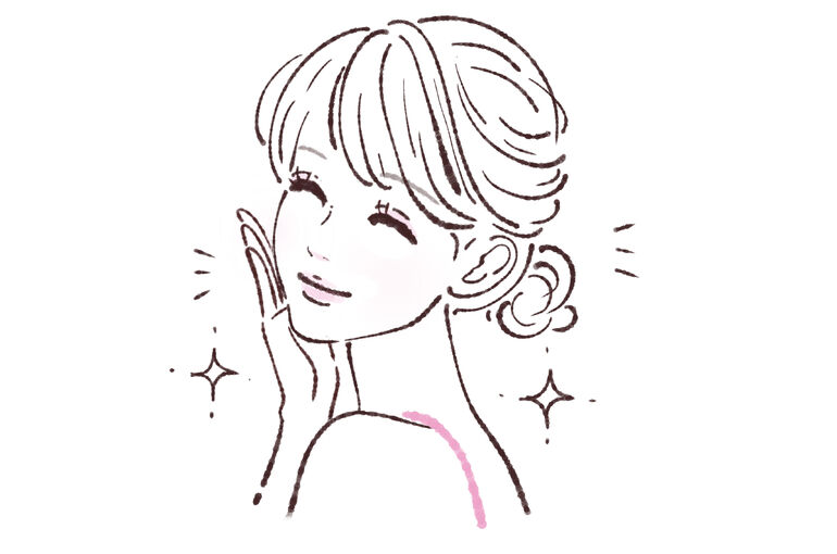 横顔笑顔女性
